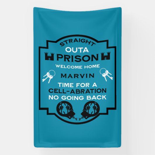 Welkom thuis uit de gevangenis spandoek (Verticaal)