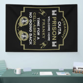 Welkom thuis uit de gevangenis spandoek (Beurs)