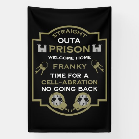 Welkom thuis uit de gevangenis spandoek (Verticaal)