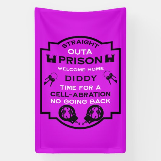 Welkom thuis uit de gevangenis spandoek (Verticaal)