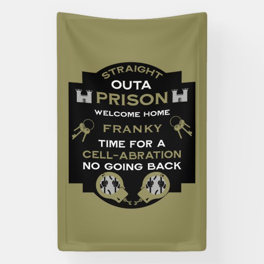 Welkom thuis uit de gevangenis spandoek (Verticaal)