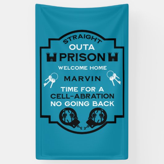 Welkom thuis uit de gevangenis spandoek (Verticaal)