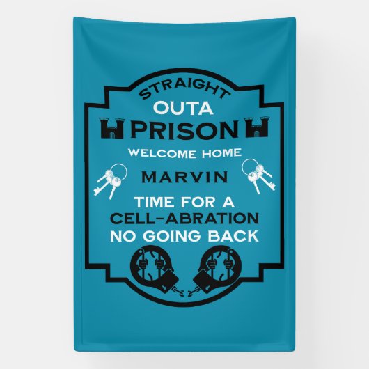 Welkom thuis uit de gevangenis spandoek (Verticaal)