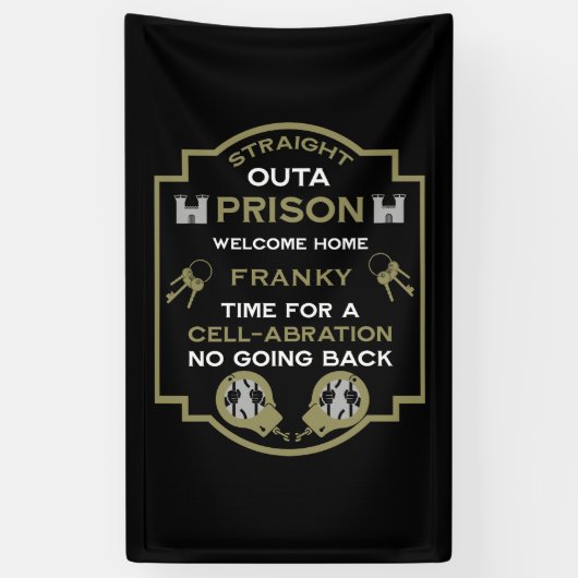 Welkom thuis uit de gevangenis spandoek (Verticaal)