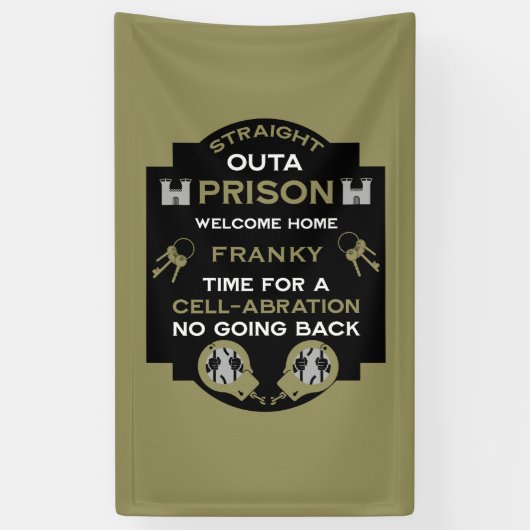 Welkom thuis uit de gevangenis spandoek (Verticaal)