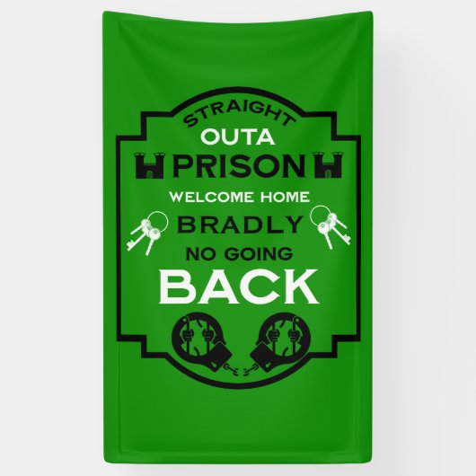 Welkom thuis uit de gevangenis spandoek (Verticaal)