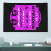 Welkom thuis uit de gevangenis spandoek (Beurs)