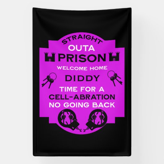 Welkom thuis uit de gevangenis spandoek (Verticaal)