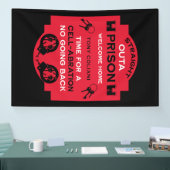 Welkom thuis uit de gevangenis spandoek (Beurs)