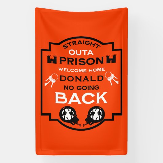 Welkom thuis uit de gevangenis spandoek (Verticaal)