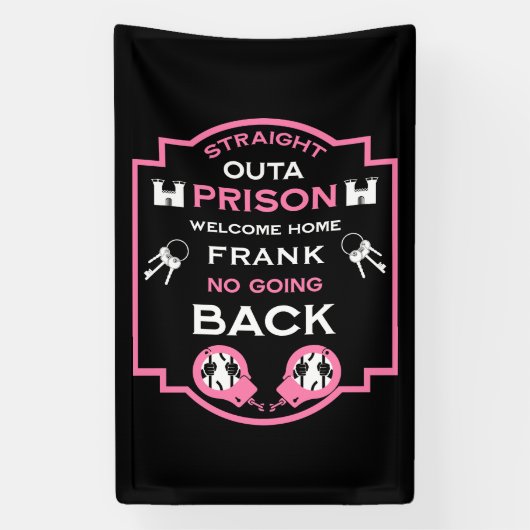 Welkom thuis uit de gevangenis spandoek (Verticaal)