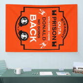 Welkom thuis uit de gevangenis spandoek (Beurs)