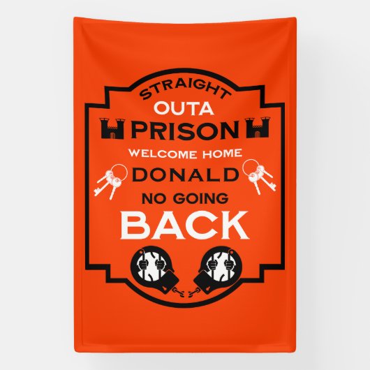 Welkom thuis uit de gevangenis spandoek (Verticaal)