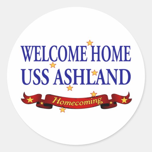 Welkom thuis USS Ashland Ronde Sticker (Voorkant)