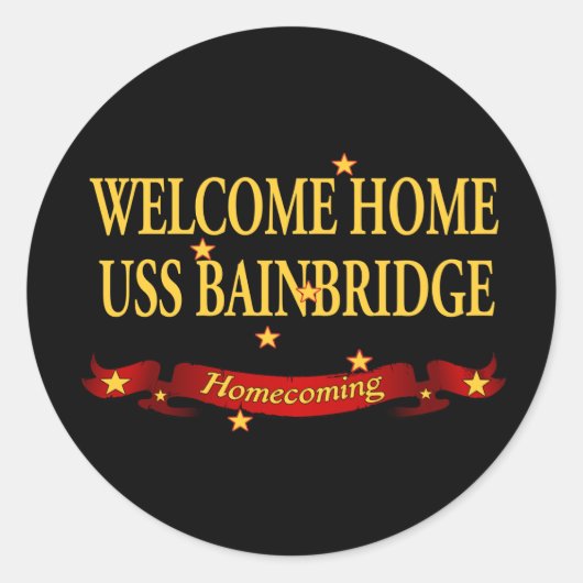Welkom thuis - USS Bainbridge Ronde Sticker (Voorkant)