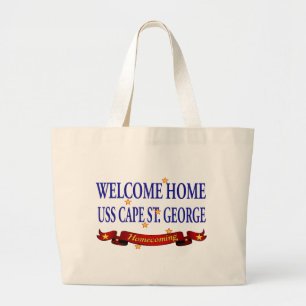 Welkom thuis USS Cape St. George Grote Tote Bag