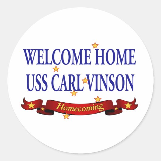 Welkom thuis USS Carl Vinson Ronde Sticker (Voorkant)