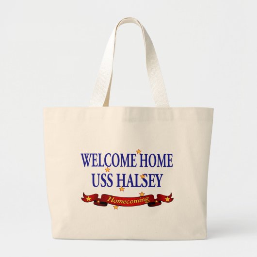 Welkom thuis USS Halsey Grote Tote Bag (Voorkant)