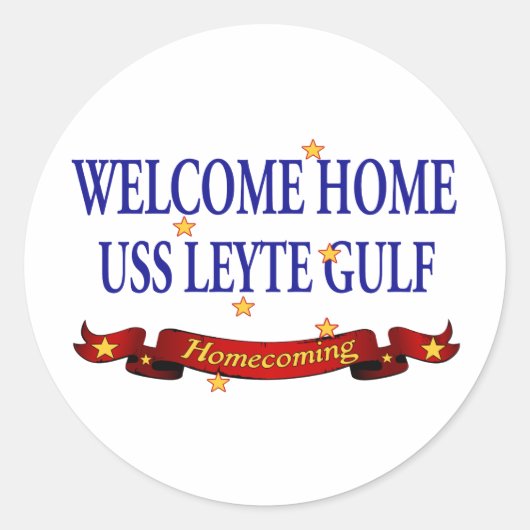 Welkom thuis USS Leyte Gulf Ronde Sticker (Voorkant)
