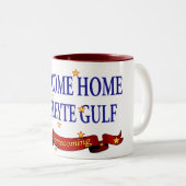 Welkom thuis USS Leyte Gulf Tweekleurige Koffiemok (Voorkant rechts)