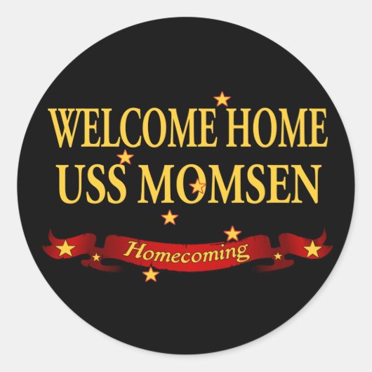 Welkom thuis USS Momsen Ronde Sticker (Voorkant)