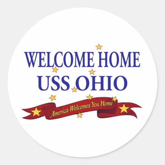Welkom thuis USS Ohio Ronde Sticker (Voorkant)