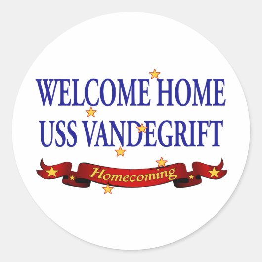 Welkom thuis USS Vandegrift Ronde Sticker (Voorkant)