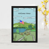Welkom thuis van militaire dienst, vlag en meer kaart (Gele Bloem)