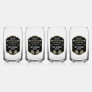 Welkom thuis vanuit de gevangenis blikvorm glas