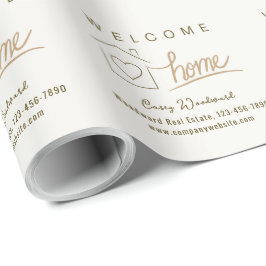 Welkom Thuis Vastgoed Minimalistisch Gepersonalise Cadeaupapier