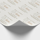 Welkom Thuis Vastgoed Minimalistisch Gepersonalise Cadeaupapier (Hoek)