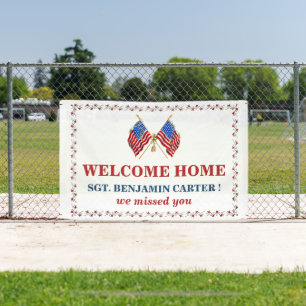 Welkom thuis Verenigde Staten Vlag Militair Leger Spandoek
