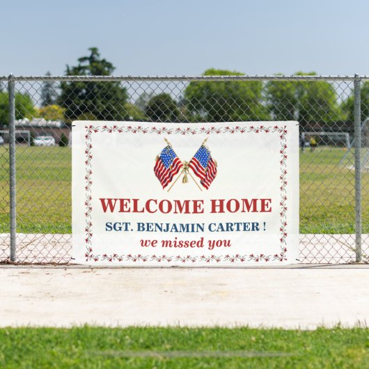 Welkom thuis Verenigde Staten Vlag Militair Leger  Spandoek (Insitu)