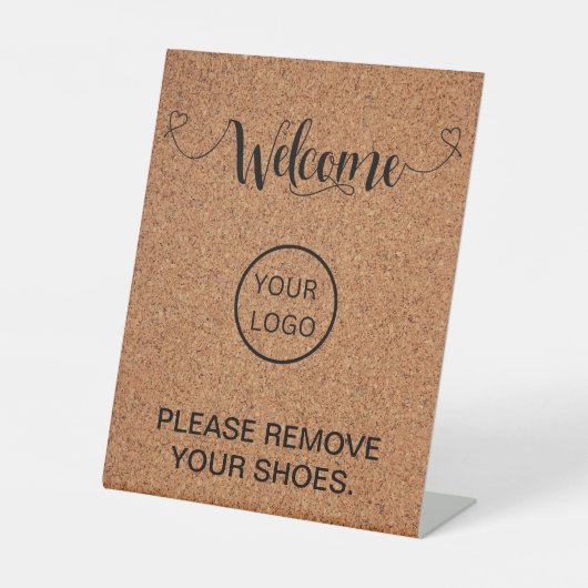 Welkom thuis Verwijder uw schoenen Reclamebord Met Voetstuk (Voorkant)
