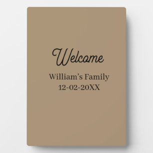 Welkom thuis voeg familienaam toe huis inwijding fotoplaat