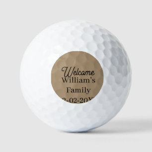 Welkom thuis voeg familienaam toe huis inwijding golfballen