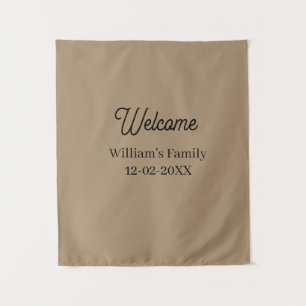 Welkom thuis voeg familienaam toe huis inwijding  wandkleed
