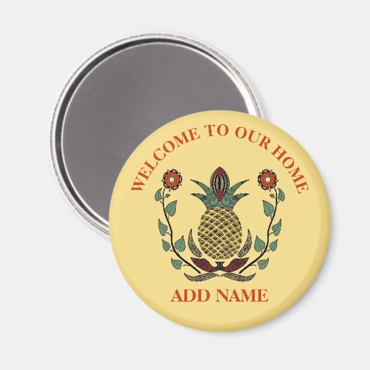 Welkom thuis, voeg tekstanas toe magneet (Voorkant / Achterkant)