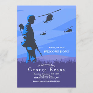 Welkom thuis voor de soldaat en de helikopter kaart