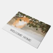 Welkom thuis voor foto-hondenpuppy deurmat (Schuin)