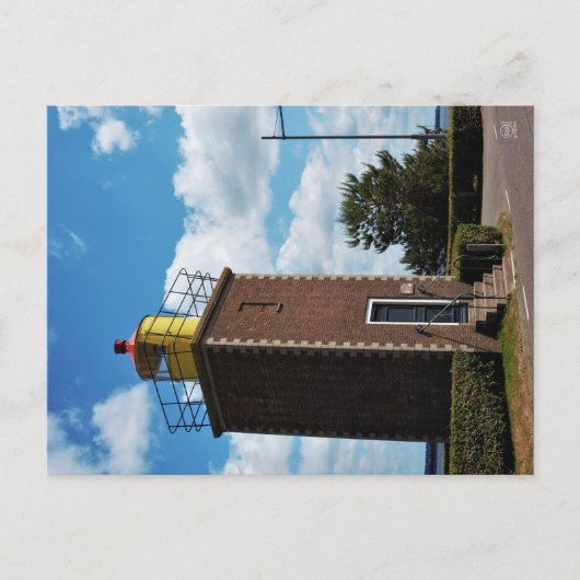 Welkom thuis, vuurtoren Willemstad Nederland. Briefkaart (Voorkant)