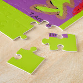 WELKOM THUIS WE MISTEN JE PAARSE GROENE KLEUREN LEGPUZZEL (Zijkant)