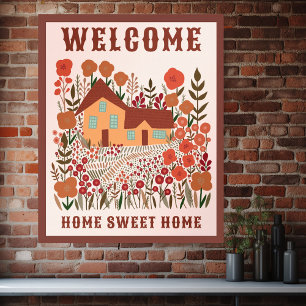 WELKOM THUIS ZOETE THUIS Boerderij Bloemen Aangepa Poster