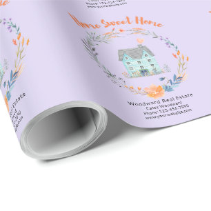 Welkom Thuis Zoete Thuis Makelaar Aangepaste Naam Cadeaupapier