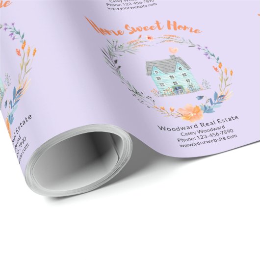 Welkom Thuis Zoete Thuis Makelaar Aangepaste Naam Cadeaupapier (Rol Hoek)
