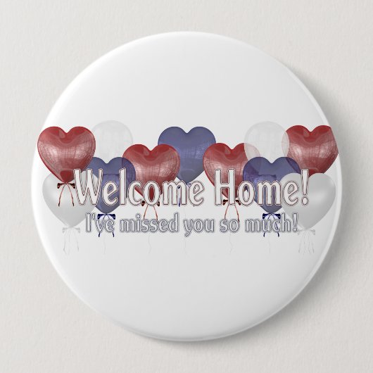 Welkom thuisballonnen ronde button 4,0 cm (Voorkant)