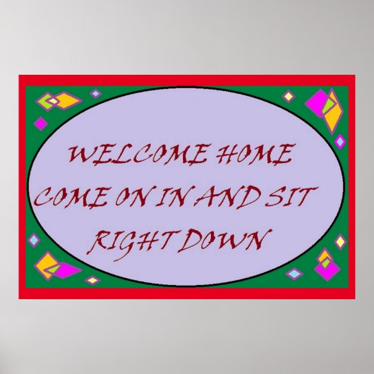 Welkom thuisbericht voor iedereen die binnenkomt poster (Voorkant)