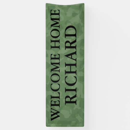 Welkom thuiscamouflageleger aanpasbare banner (Verticaal)