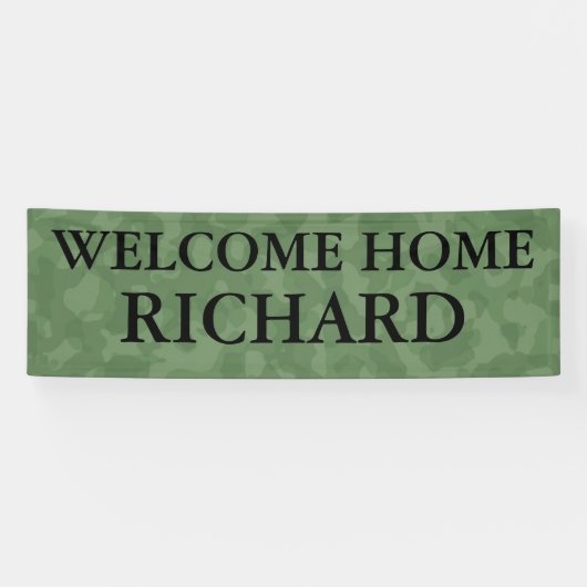 Welkom thuiscamouflageleger aanpasbare banner (Horizontaal)