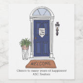 Welkom thuisdeur Aangepast onroerend goed Wijn Etiket (Enkel label)